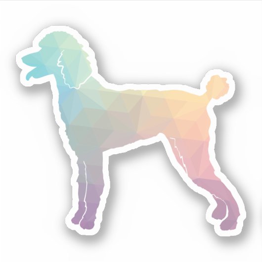 Poodle Geo Silhouette Pastel Sticker (Voorkant)