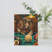 Poodle, geometrisch mozaïek briefkaart (Staand voorkant)