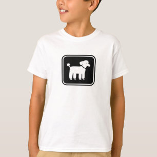 Poodle Grafisch (Wit op Zwart) T-shirt