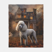 Poodle Halloween Griezelen Fleece Deken (Voorkant)