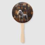 Poodle Halloween Griezelen Handwaaier (Achterkant)
