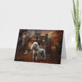 Poodle Halloween Griezelen Kaart (Voorkant)