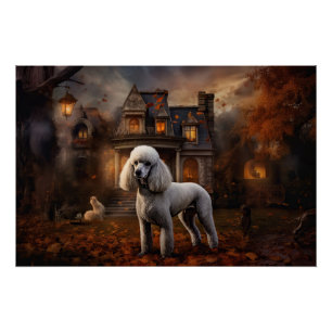 Poodle Halloween Griezelen Perfect Poster