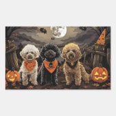 Poodle Halloween Griezelen Rechthoekige Sticker (Voorkant)