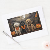 Poodle Halloween Griezelen Rechthoekige Sticker (Envelop)