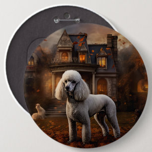 Poodle Halloween Griezelen Ronde Button 6,0 Cm