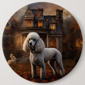 Poodle Halloween Griezelen Ronde Button 6,0 Cm (Voorkant)