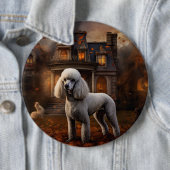 Poodle Halloween Griezelen Ronde Button 6,0 Cm (In situ)