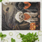 Poodle Halloween Griezelen Theedoek (Gevouwen)