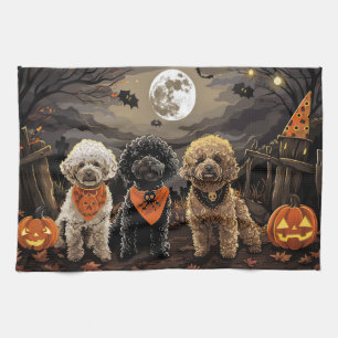 Poodle Halloween Griezelen Theedoek