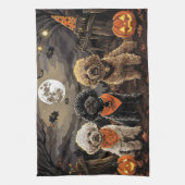 Poodle Halloween Griezelen Theedoek (Verticaal)