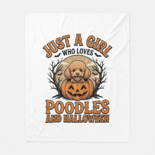 Poodle Halloween Meisje Vintage Pompoen Hond Shirt Fleece Deken