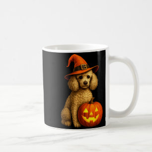 Poodle Halloween Pompoen Heksenhoed Hond Kunst Fam Koffiemok