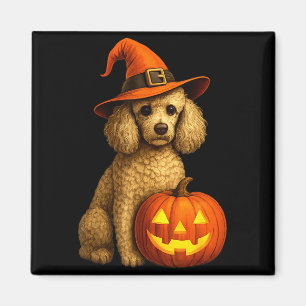 Poodle Halloween Pompoen Heksenhoed Hond Kunst Fam Magneet