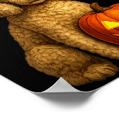 Poodle Halloween Pumpkin Witch Hat Dog Art Family  Poster (Hoek)