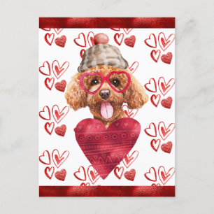 Poodle Hartjes Hond Liefhebber Valentijns Cadeau Feestdagenkaart
