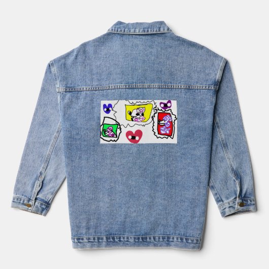 Poodle heart  denim jacket (Achterkant)