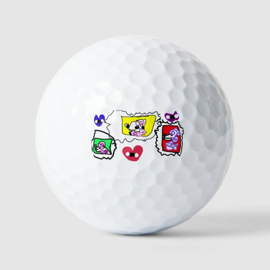 Poodle heart  golfballen (Voorkant)