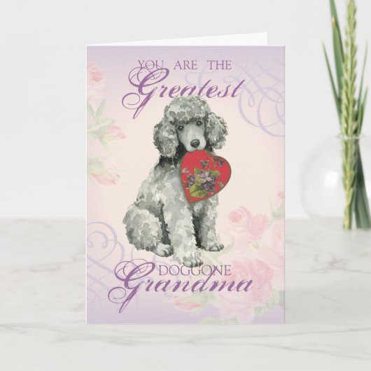 Poodle Heart Grandma Kaart (Voorkant)