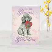 Poodle Heart Grandma Kaart (Gele Bloem)