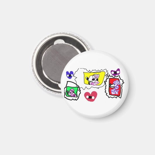 Poodle heart  magneet (Voorkant / Achterkant)