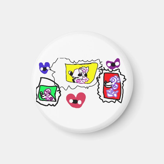 Poodle heart  magneet (Voorkant)