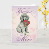 Poodle Heart Mam Kaart (Gele Bloem)