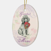 Poodle Heart Mam Keramisch Ornament (Links)