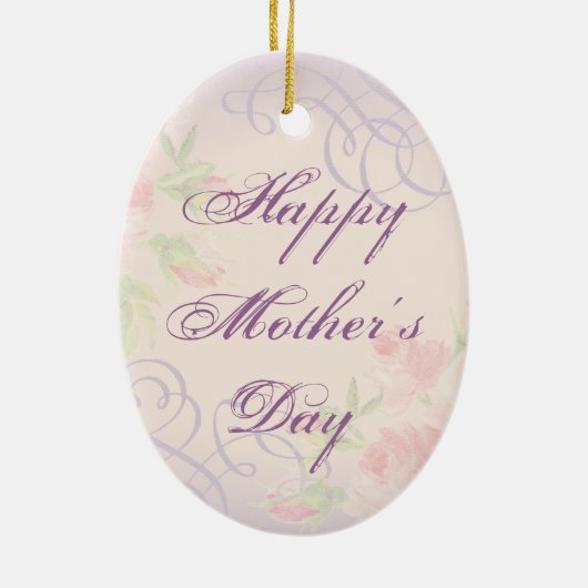 Poodle Heart Mam Keramisch Ornament (Achterkant)