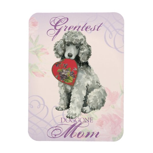 Poodle Heart Mam Magneet (Verticaal)