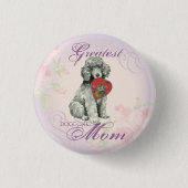 Poodle Heart Mam Ronde Button 3,2 Cm (Voorkant)