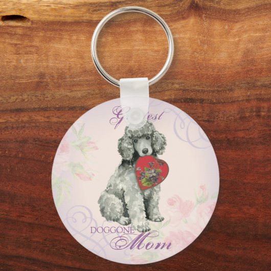 Poodle Heart Mam Sleutelhanger (Voorkant)