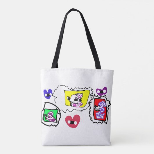 Poodle heart  tote bag (Achterkant)