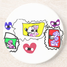 Poodle heart  zandsteen onderzetter