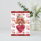 Poodle Hearts Hondenliefhebber Valentijn Gift Feestdagenkaart (Staand voorkant)