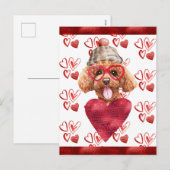 Poodle Hearts Hondenliefhebber Valentijn Gift Feestdagenkaart (Voorkant / Achterkant)