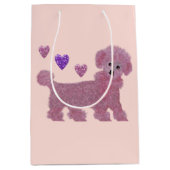 Poodle Hearts Medium Cadeauzakje (Voorkant)