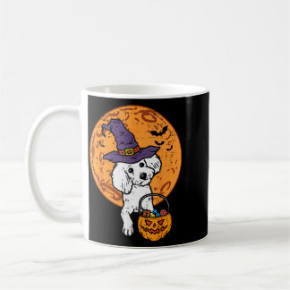 Poodle Heks Maan Jack O Lantern Halloween Hond Man Koffiemok