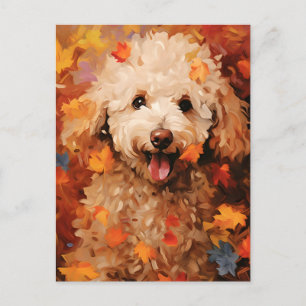 Poodle Herfst Dankdag  Briefkaart
