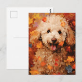 Poodle Herfst Dankdag  Briefkaart (Voorkant / Achterkant)