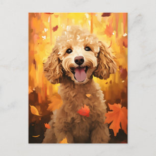 Poodle Herfst Dankdag  Briefkaart