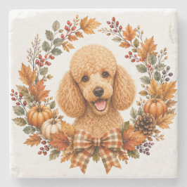 Poodle Herfst Krans Onderzetter