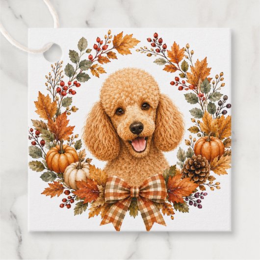 Poodle Herfstkrans Bedankjes Labels (Voorkant)