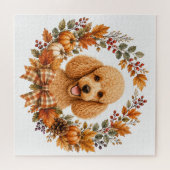 Poodle Herfstkrans Legpuzzel (Horizontaal)