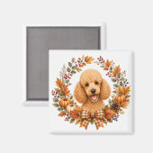 Poodle Herfstkrans Magneet (Voorkant / Achterkant)