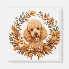 Poodle Herfstkrans Magneet