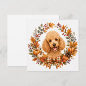 Poodle Herfstkrans Notitiekaartje (Voorkant / Achterkant)