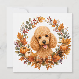 Poodle Herfstkrans Notitiekaartje