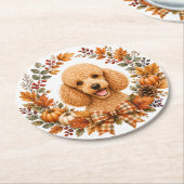 Poodle Herfstkrans Onderzetter (Gebogen)