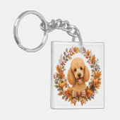Poodle Herfstkrans Sleutelhanger (Voorkant Links)